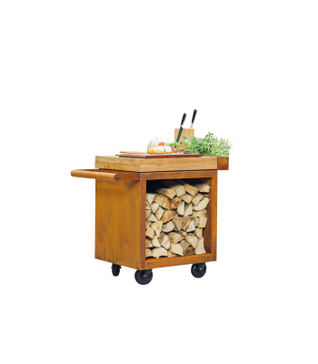 OFYR Mise en place table corten 65 PRO teak wood